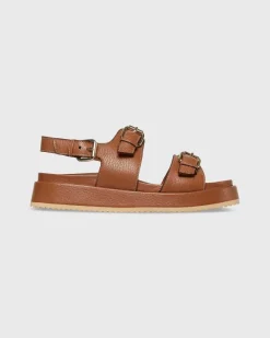 Double-Buckle Platform Sandal