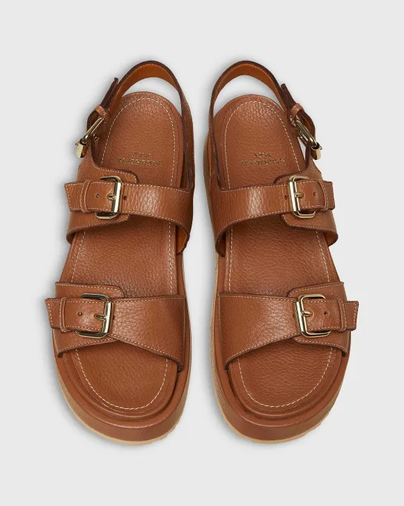 Double-Buckle Platform Sandal