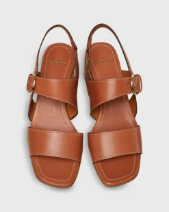 Double-Strap Buckle Block Heel
