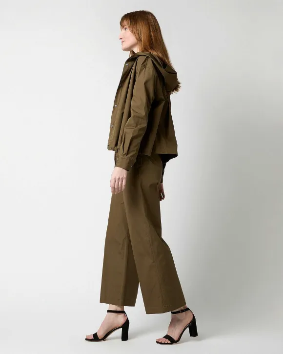 Drawstring Hooded Shirt Jacket