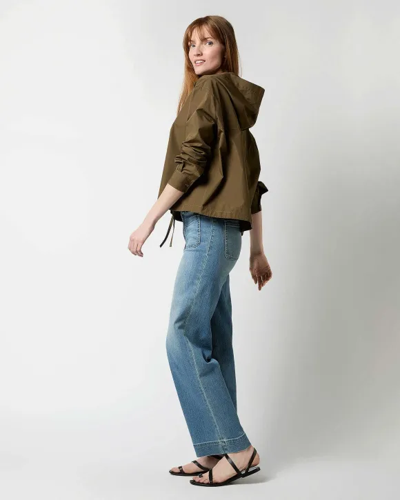 Drawstring Hooded Shirt Jacket