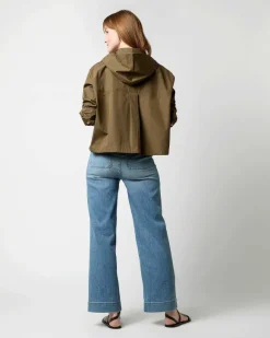 Drawstring Hooded Shirt Jacket