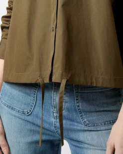 Drawstring Hooded Shirt Jacket