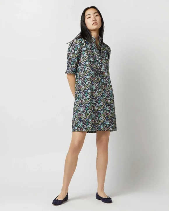 Elbow-Sleeved Frill Dress