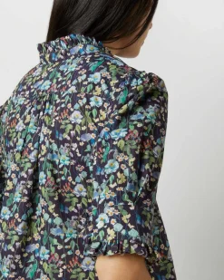 Elbow-Sleeved Frill Dress