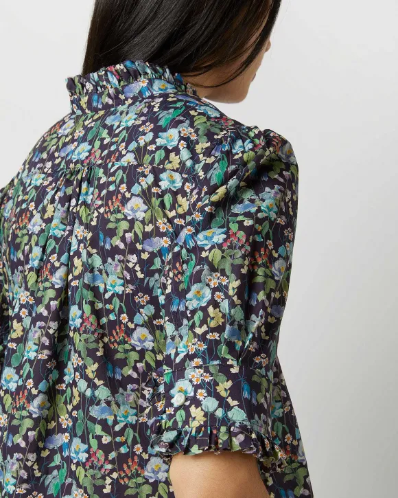 Elbow-Sleeved Frill Dress