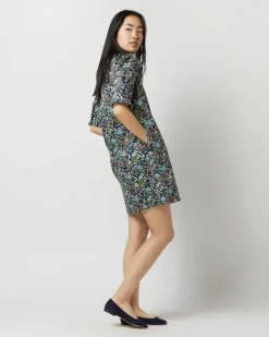 Elbow-Sleeved Frill Dress