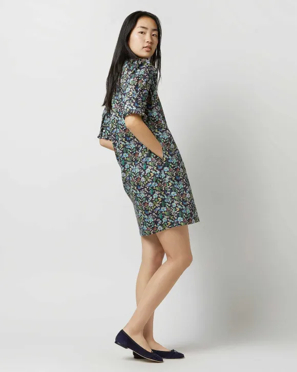 Elbow-Sleeved Frill Dress