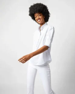 Elbow-Sleeve Frill Shirt