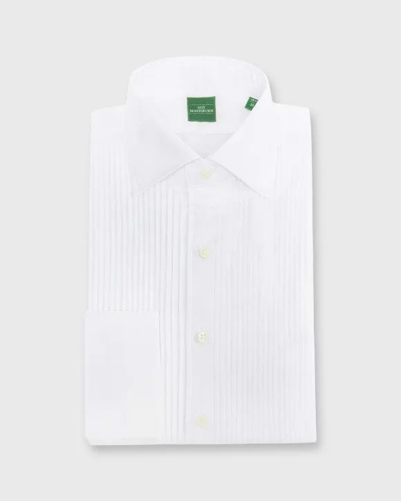 French-Cuff Pleated Bib-Front Tuxedo Shirt