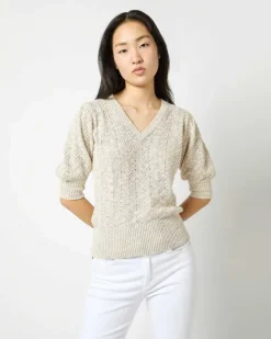 Giselle Pointelle V-Neck Sweater