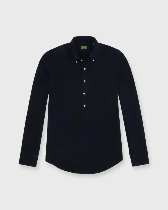 Knit Button-Down Popover Shirt