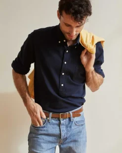 Knit Button-Down Popover Shirt