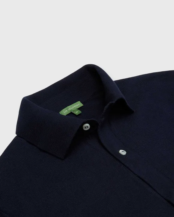 Long-Sleeved Full-Placket Sweater