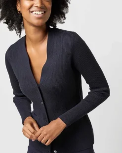 Nia Long-Sleeved Ribbed Cardigan