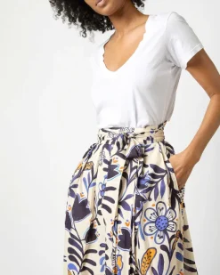 Pleated Wrap Midi Skirt