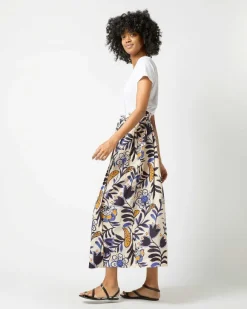 Pleated Wrap Midi Skirt