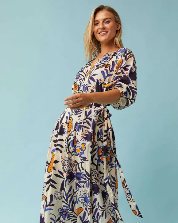 Pleated Wrap Midi Skirt