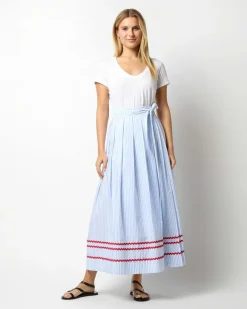 Pleated Wrap Midi Skirt