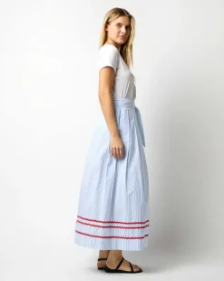 Pleated Wrap Midi Skirt
