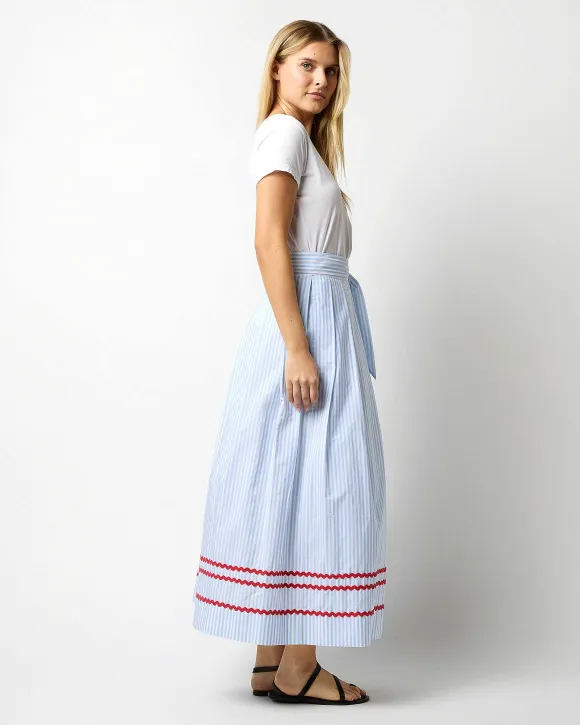 Pleated Wrap Midi Skirt