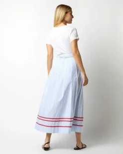 Pleated Wrap Midi Skirt
