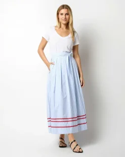 Pleated Wrap Midi Skirt