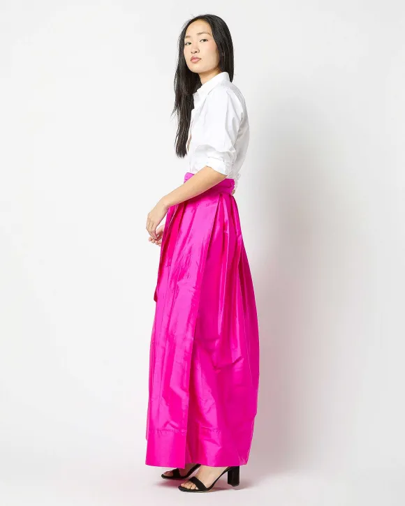 Pleated Wrap Skirt