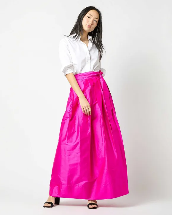 Pleated Wrap Skirt