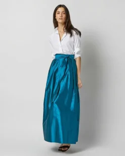 Pleated Wrap Skirt