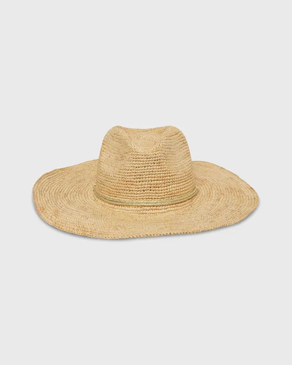 Raffia Crochet Continental Hat