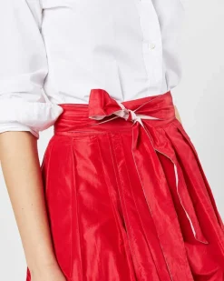 Reversible Pleated Wrap Skirt