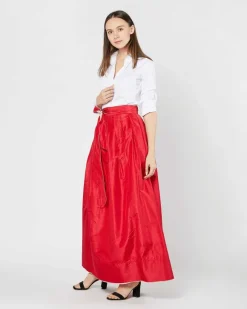 Reversible Pleated Wrap Skirt