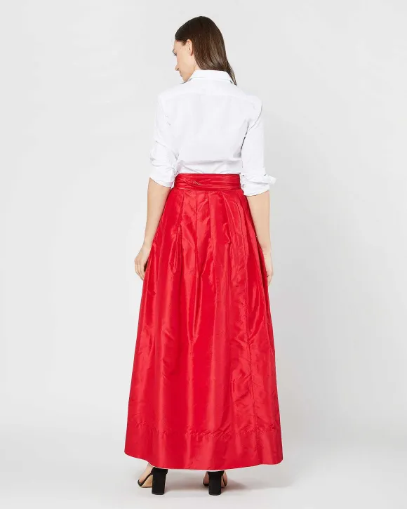 Reversible Pleated Wrap Skirt