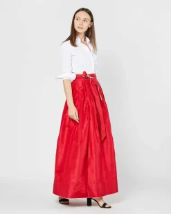 Reversible Pleated Wrap Skirt