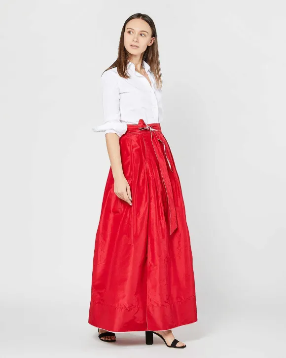 Reversible Pleated Wrap Skirt