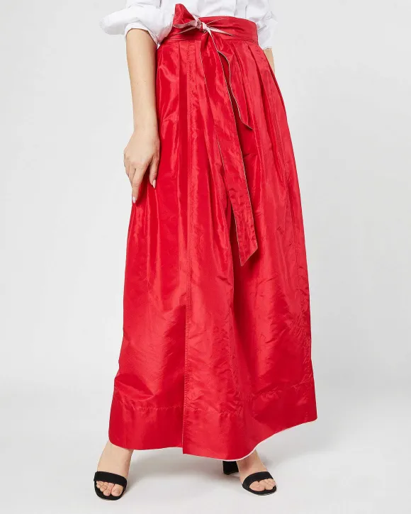 Reversible Pleated Wrap Skirt