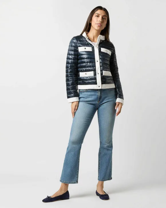 Short Jacket With Matte Nylon Trim