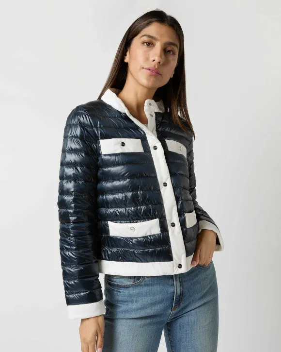 Short Jacket With Matte Nylon Trim