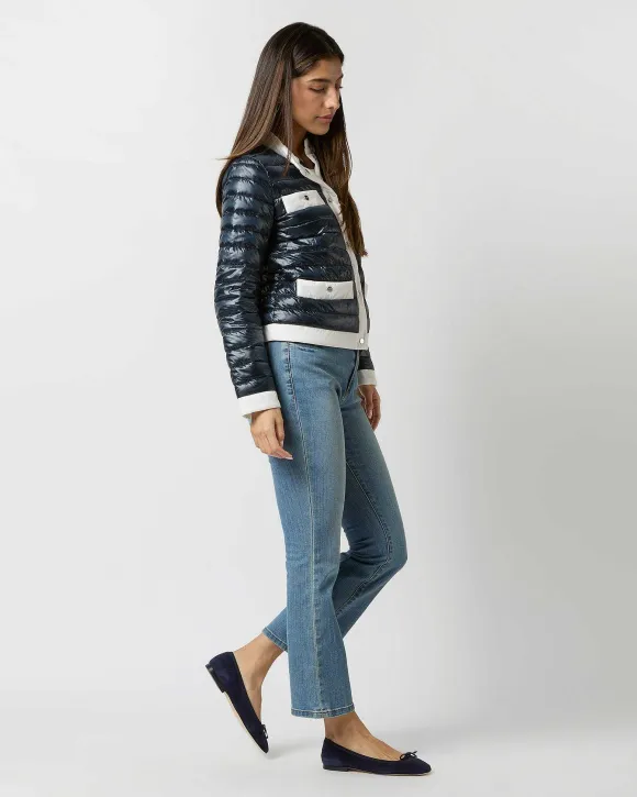 Short Jacket With Matte Nylon Trim