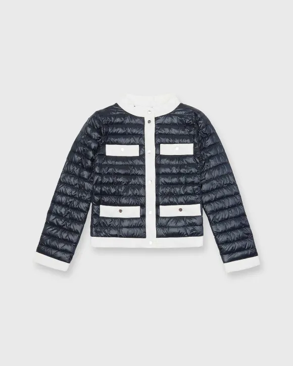 Short Jacket With Matte Nylon Trim