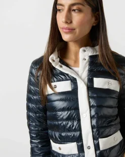 Short Jacket With Matte Nylon Trim