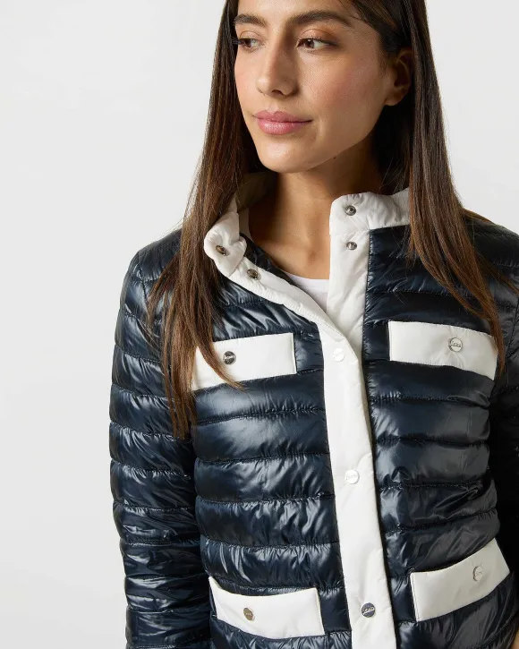 Short Jacket With Matte Nylon Trim