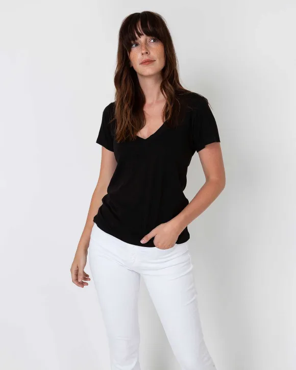 Short-Sleeved Deep-V Tee
