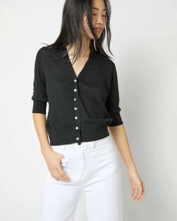 Short-Sleeved Rosie V-Neck Cardigan