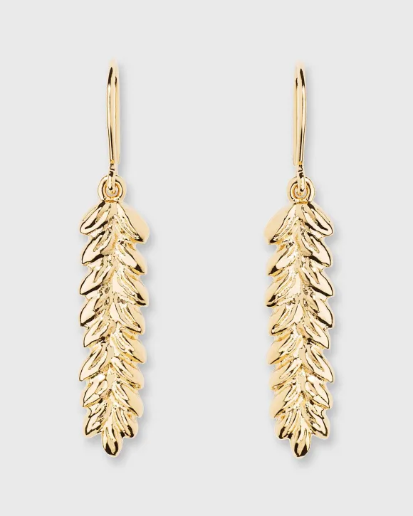 Small Wheat Charm Earrings