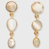Three Charm Moving Drop Earrings