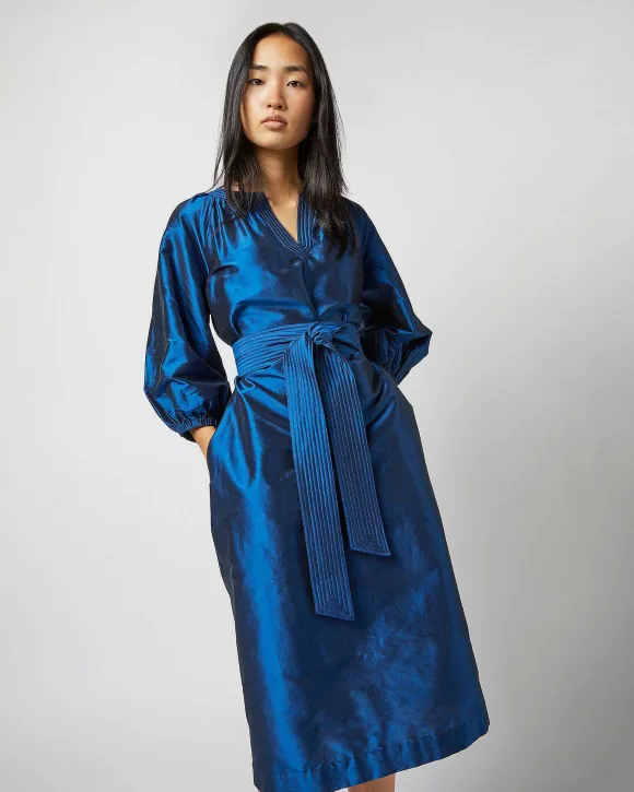 Trapunto Blouson Dress