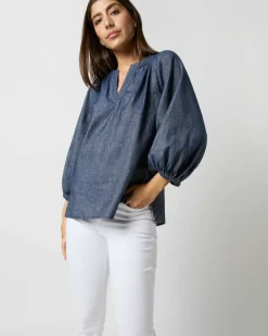 Trapunto Blouson Top
