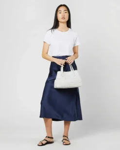 Wide Woven Satchel Bag